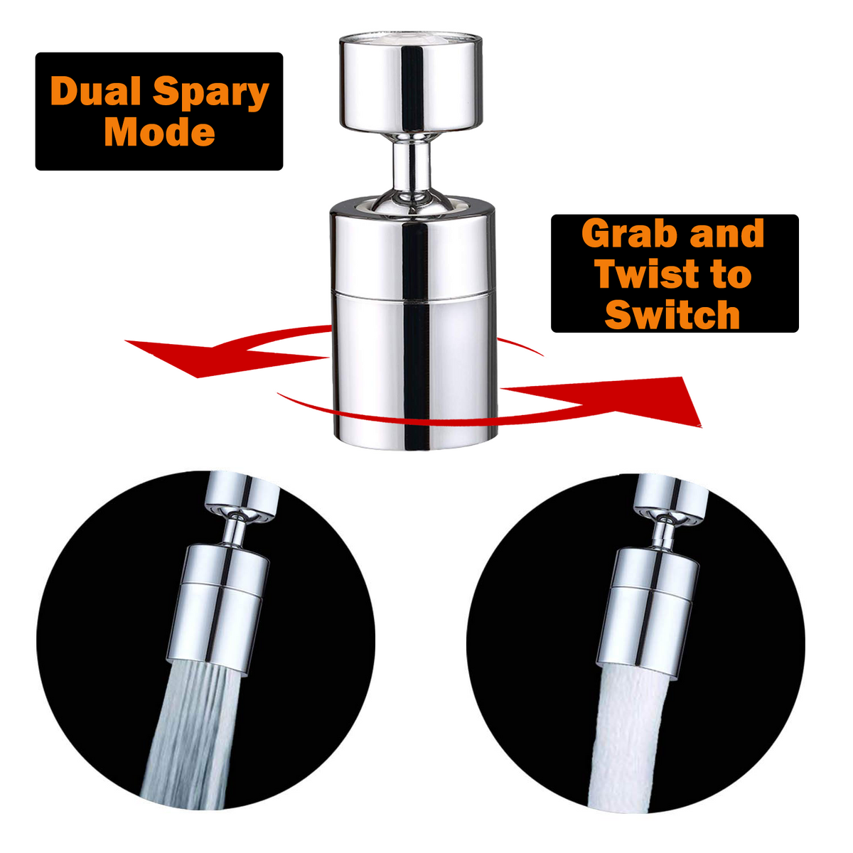 Swivel Faucet Aerator, Brushed Nickel, 85° Angle