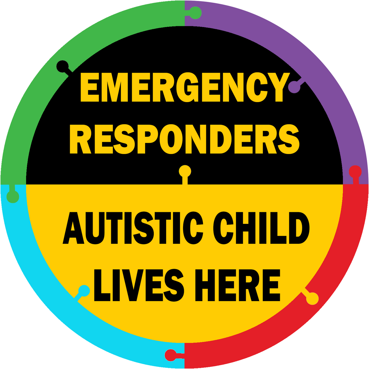 Autistic Child Lives Here Window Stickers, 2-Pack