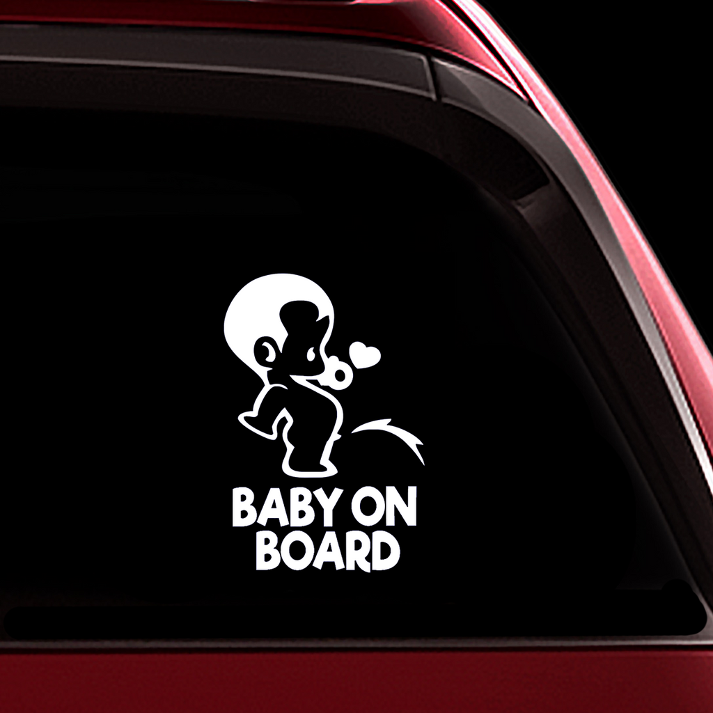 Peeing Boy Baby on Board Sticker - Funny Cute Safety Caution Decal