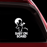 Peeing Boy Baby on Board Sticker - Funny Cute Safety Caution Decal Sign for Cars Windows and Bumpers