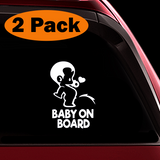 Peeing Boy Baby on Board Sticker - Funny Cute Safety Caution Decal Sign for Cars Windows and Bumpers