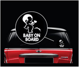 Peeing Boy Baby on Board Sticker - Funny Cute Safety Caution Decal Sign for Cars Windows and Bumpers