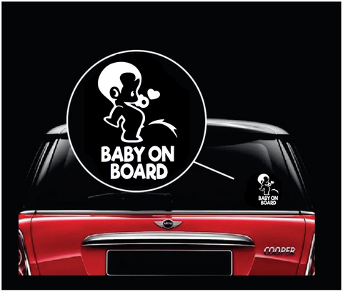 Adesivo Per Auto JDM – Baby On Board (Girl) – Ritagliato – 149x50 Mm – Rosso – Resistente UV E Autolavaggio