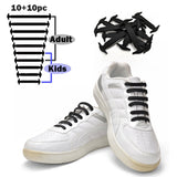 TOTOMO Unisize(20pc) No-Tie Shoe Laces Elastic Silicone Shoelaces for Kids & Adults