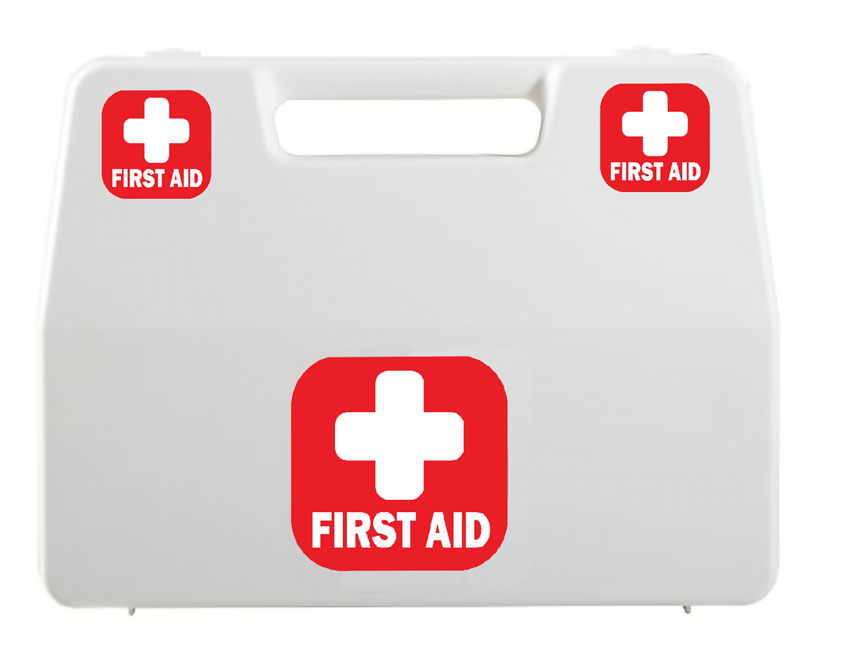 Reflective First Aid Kit Sign Stickers, 12-Pack