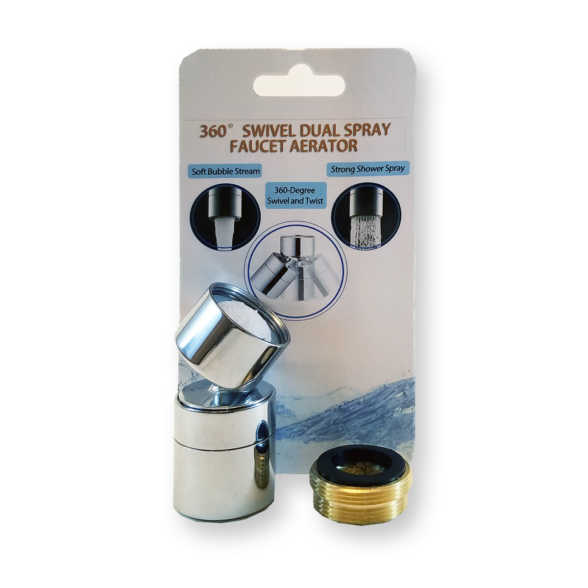 Swivel Faucet Aerator, Chrome, 40° Angle