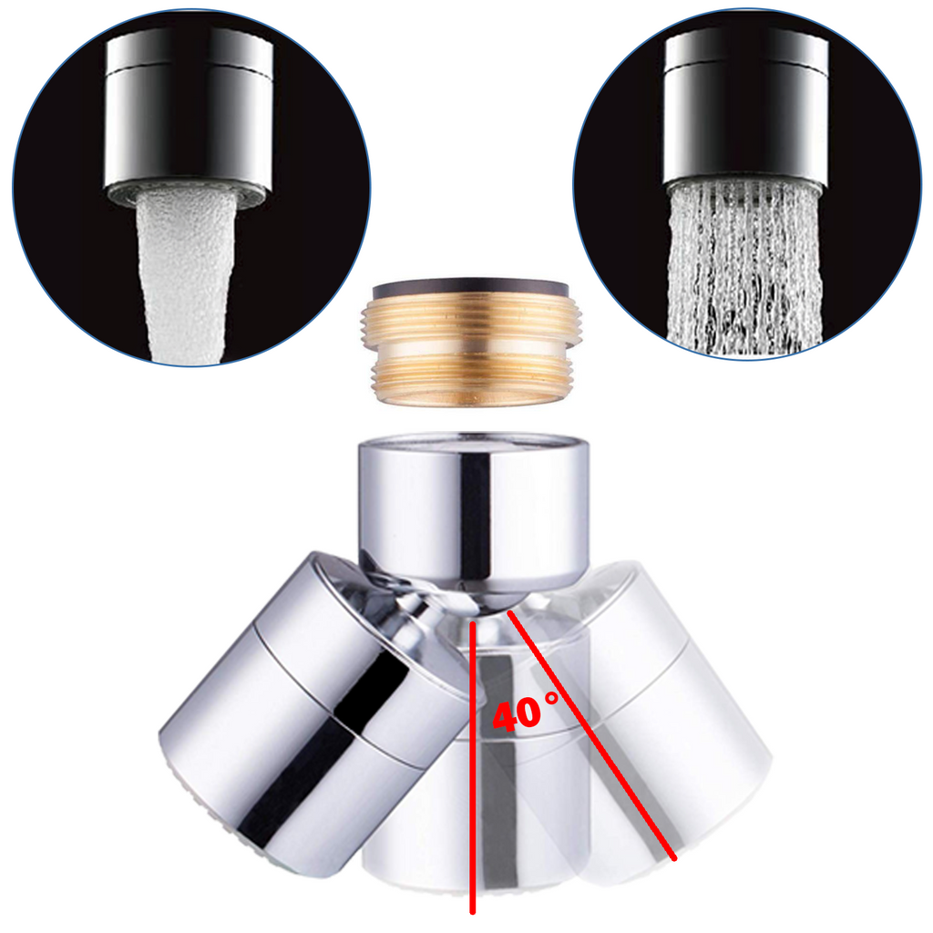 Swivel Faucet Aerator, Chrome, 40° Angle