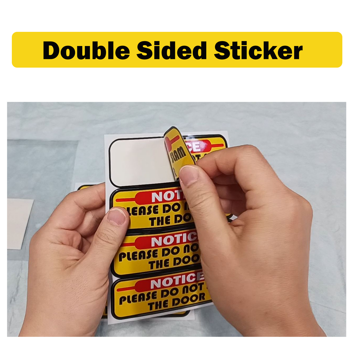 Notice Please Do Not Slam Door Stickers, Double-Sided, 8-Pack