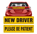 Reflective New Driver and Please Be Patient Car Magnets, 2-Pack