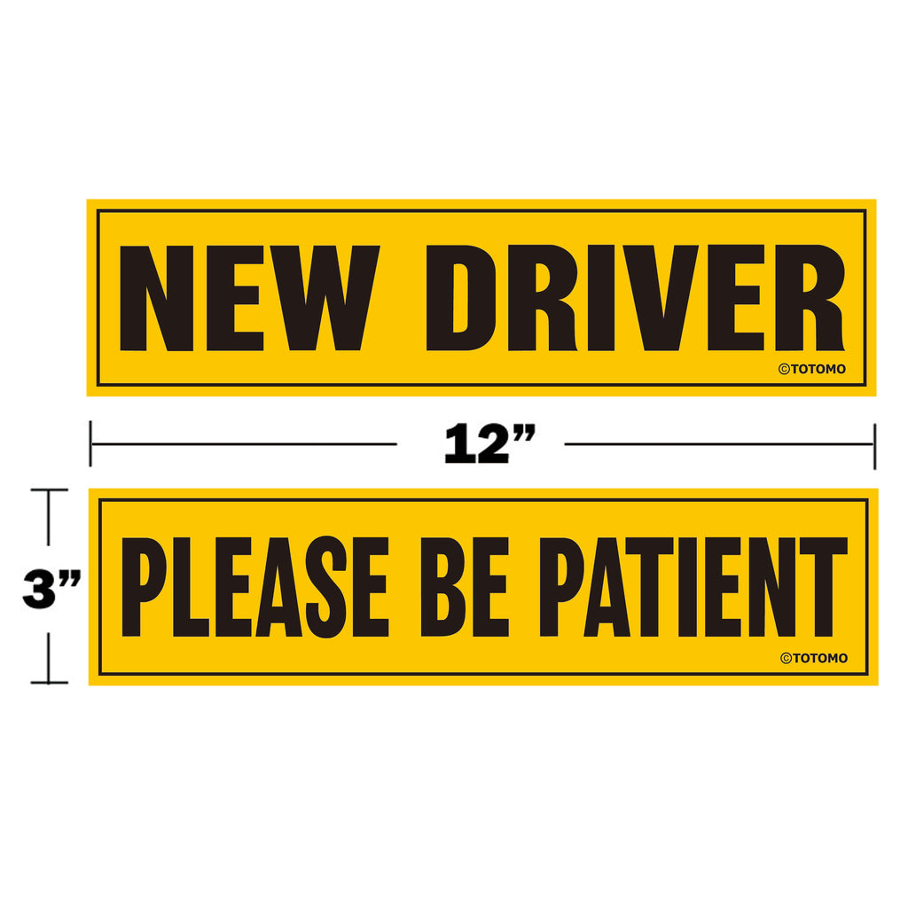 Reflective New Driver and Please Be Patient Car Magnets, 2-Pack