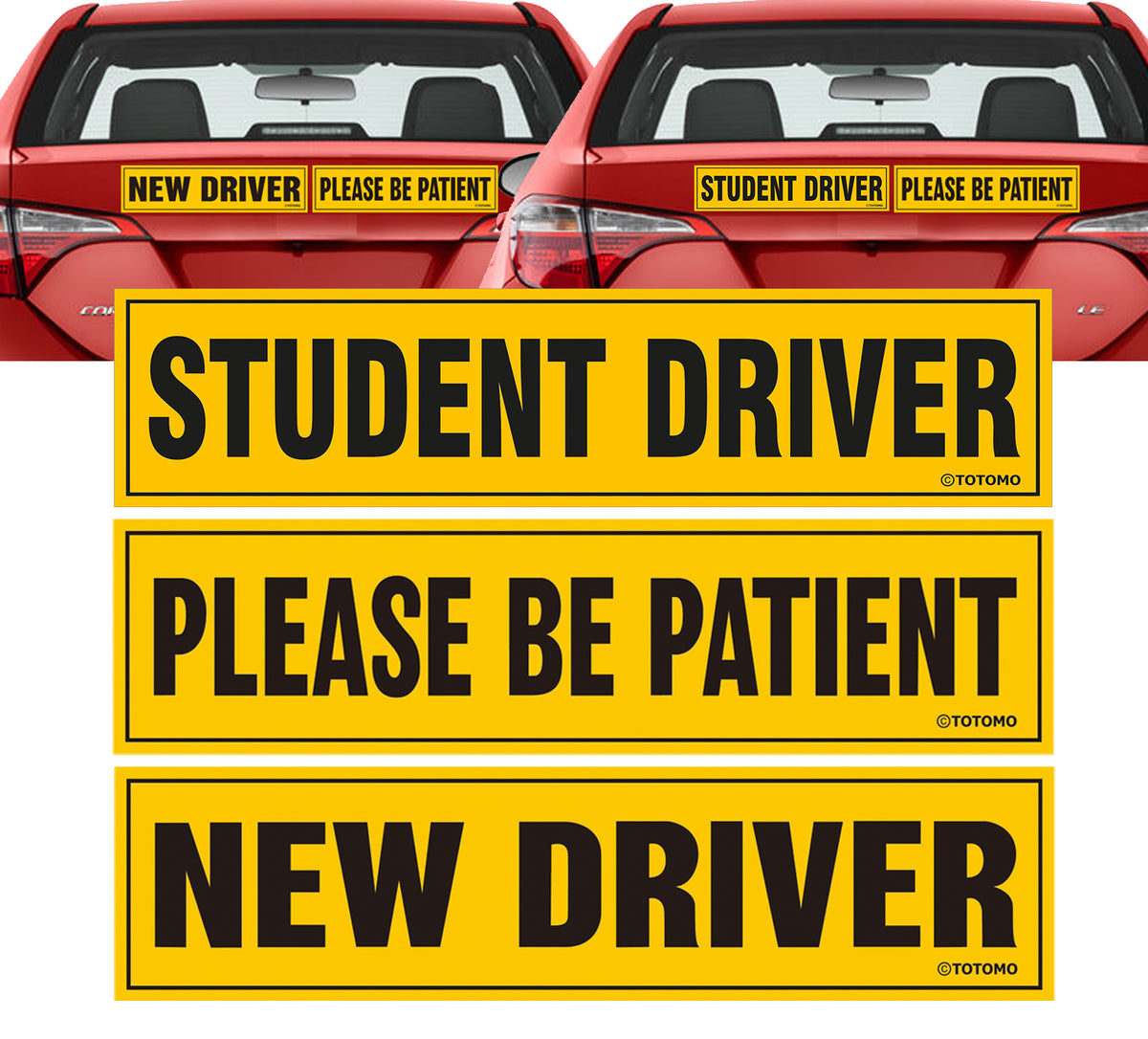Reflective Student and New Driver Car Magnets, 3-Pack