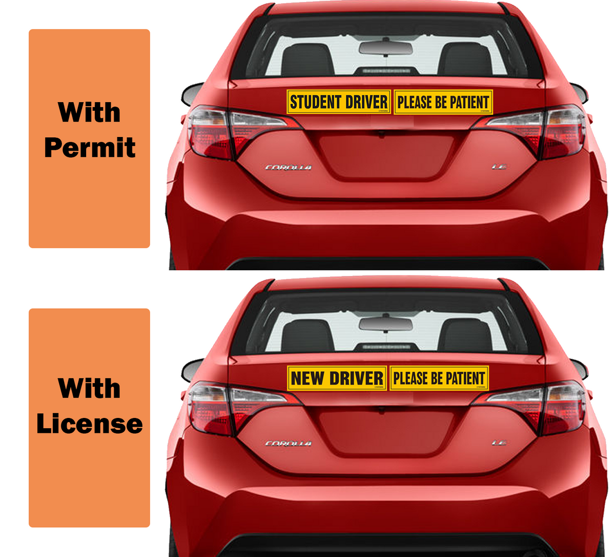 Reflective Student and New Driver Car Magnets, 3-Pack