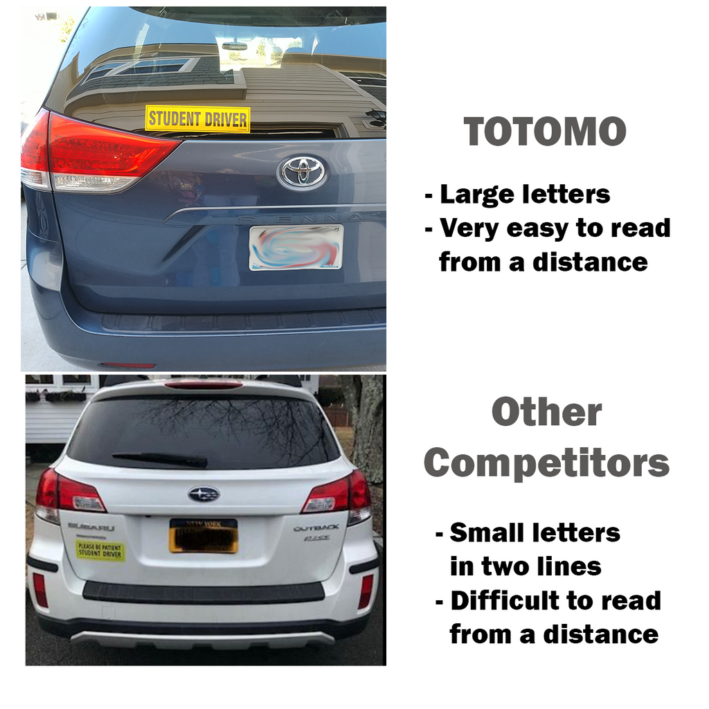 Reflective Student Driver Car Stickers, 2-Pack