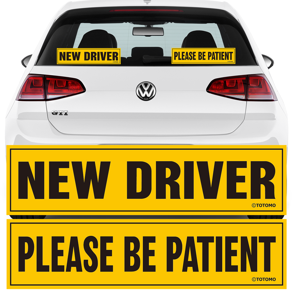 Reflective New Driver and Please Be Patient Car Stickers, 2-Pack