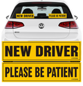 Reflective New Driver and Please Be Patient Car Stickers, 2-Pack