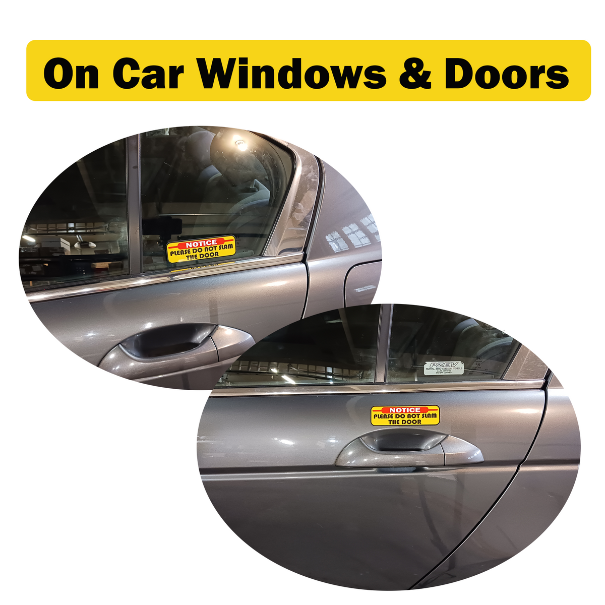 Notice Please Do Not Slam Door Stickers, Double-Sided, 8-Pack