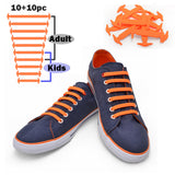 TOTOMO Unisize(20pc) No-Tie Shoe Laces Elastic Silicone Shoelaces for Kids & Adults