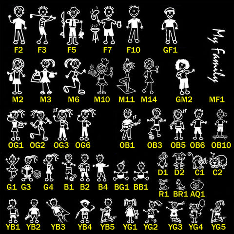 Stick figure on sale family decal