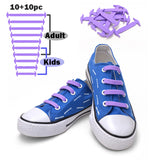 TOTOMO Unisize(20pc) No-Tie Shoe Laces Elastic Silicone Shoelaces for Kids & Adults