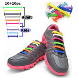 TOTOMO Unisize(20pc) No-Tie Shoe Laces Elastic Silicone Shoelaces for Kids & Adults