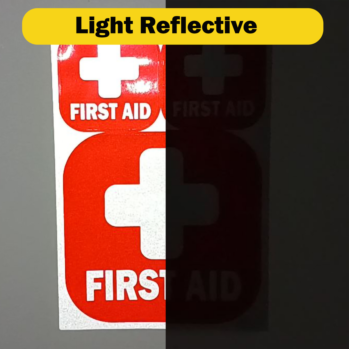 Reflective First Aid Kit Sign Stickers, 12-Pack
