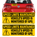 TOTOMO two GPS speed monitored signs with an installation example on a red car