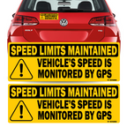 TOTOMO two GPS speed monitored signs with an installation example on a red car