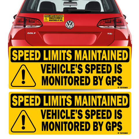 GPS Speed Monitored Reflective Vehicle Signs, Black