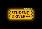 Reflective Student Driver Car Magnets, 10 x 4 Inches, 4-Pack