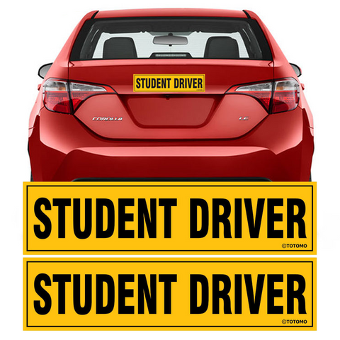 Reflective Student Driver Car Magnets, 12 x 3 Inches, 2-Pack