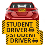 Reflective Student Driver Car Magnets, 10 x 4 Inches, 2-Pack