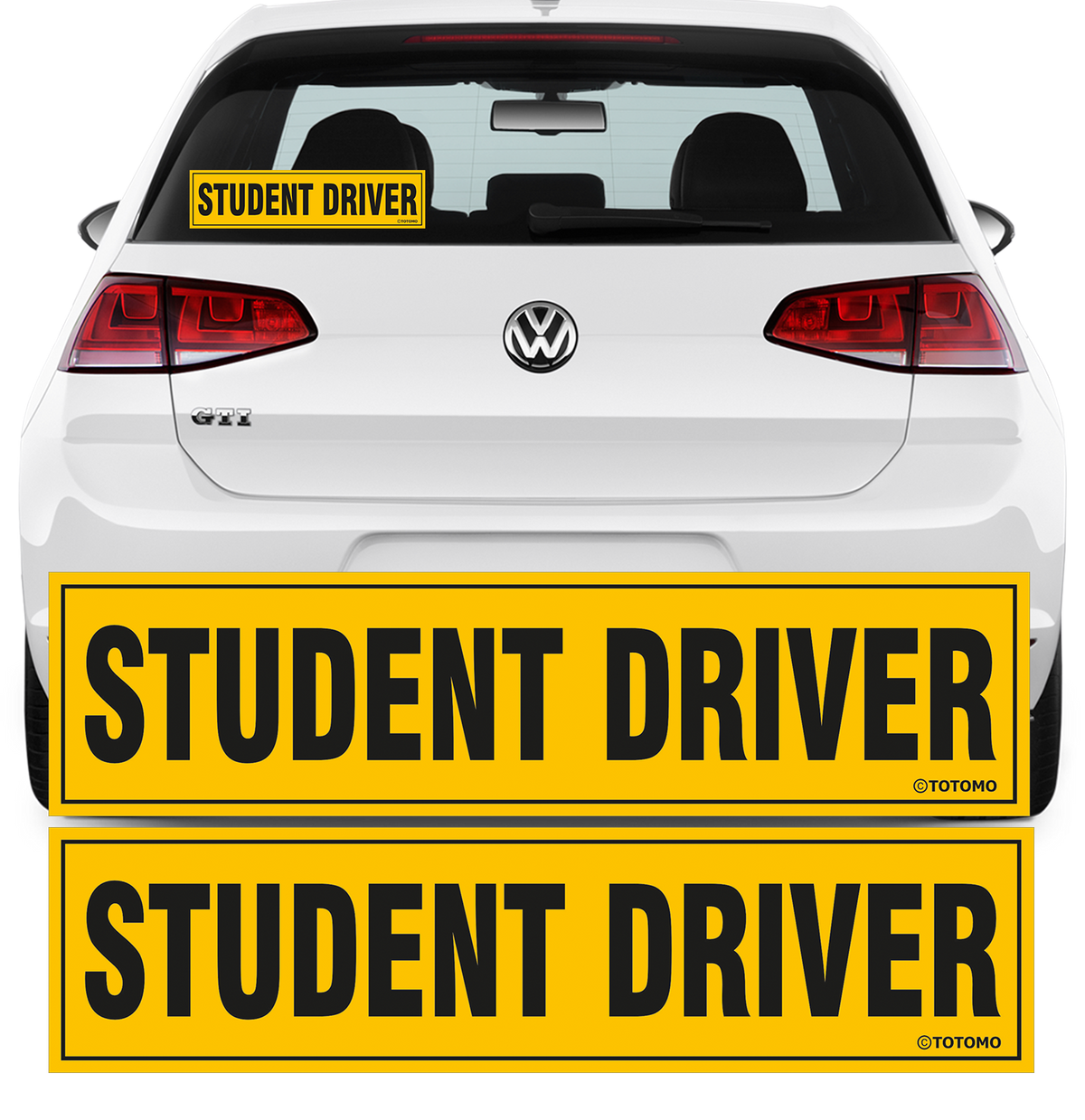 Reflective Student Driver Car Stickers, 2-Pack