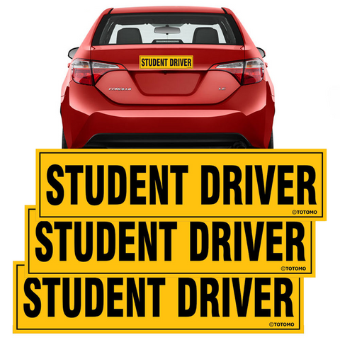 Reflective Student Driver Car Magnets, 12 x 3 Inches, 3-Pack