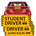 Reflective Student Driver Car Magnets, 10 x 4 Inches, 3-Pack