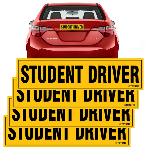 Reflective Student Driver Car Magnets, 12 x 3 Inches, 4-Pack