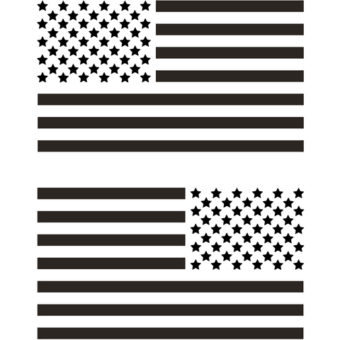 Real Sticky 12pc Black & White Mini USA Flag Decals – 1:10 RC Scale – Glossy Vinyl – 1.5in Wide