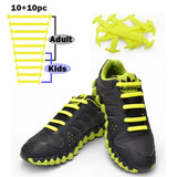 TOTOMO Unisize(20pc) No-Tie Shoe Laces Elastic Silicone Shoelaces for Kids & Adults