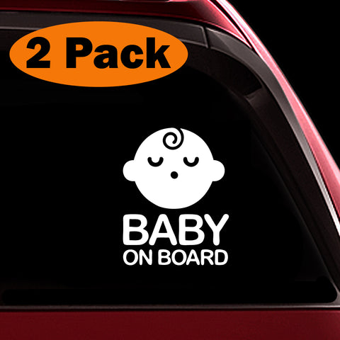 ONEBRAND Panneau d'avertissement « Baby on Board » - 2 pièces - Autocollant  pour avertissement de voiture avec ventouses - Imperméable et durable 