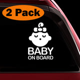 Sleeping Baby Girl - Baby on Board Sticker Decal Safety Caution Sign for Car Windows