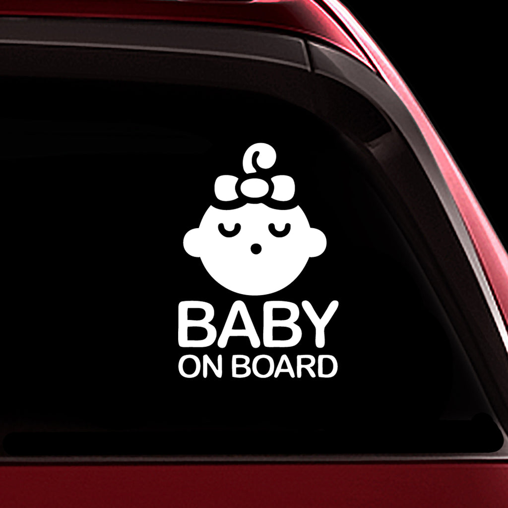 Sleeping Baby Girl - Baby on Board Sticker Decal Safety Caution Sign for Car Windows