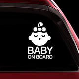 Sleeping Baby Girl - Baby on Board Sticker Decal Safety Caution Sign for Car Windows