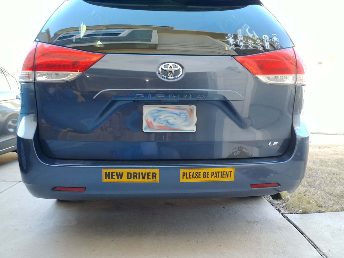 Reflective New Driver and Please Be Patient Car Stickers, 2-Pack