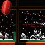 TOTOMO snow village window decorations beside red lanterns