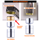 Swivel Faucet Aerator, Brushed Nickel, 40° Angle
