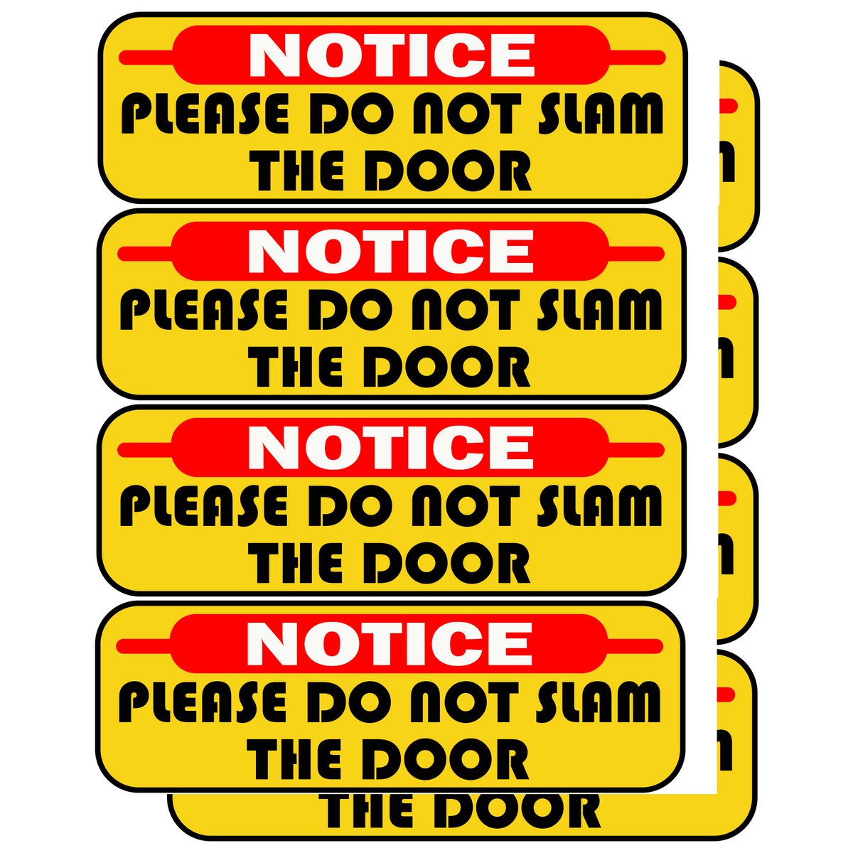 Notice Please Do Not Slam Door Stickers, Double-Sided, 8-Pack