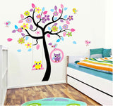 TOTOMO #W156 Owl Swing Tree Wall Decal Stickers