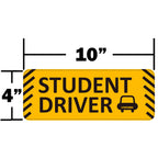 Reflective Student Driver Car Magnets, 10 x 4 Inches, 1-Pack