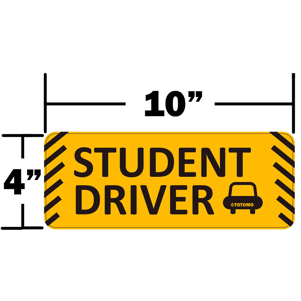Reflective Student Driver Car Magnets, 10 x 4 Inches, 4-Pack