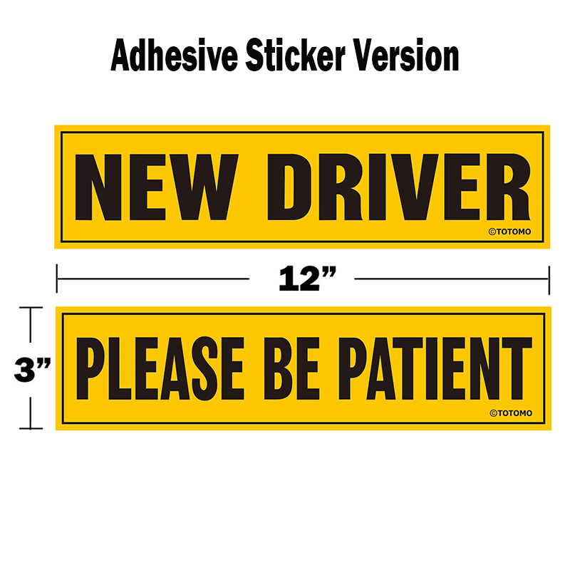 Reflective New Driver and Please Be Patient Car Stickers, 2-Pack