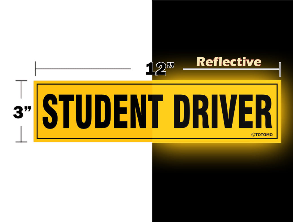 Reflective Student Driver Car Magnets, 12 x 3 Inches, 4-Pack